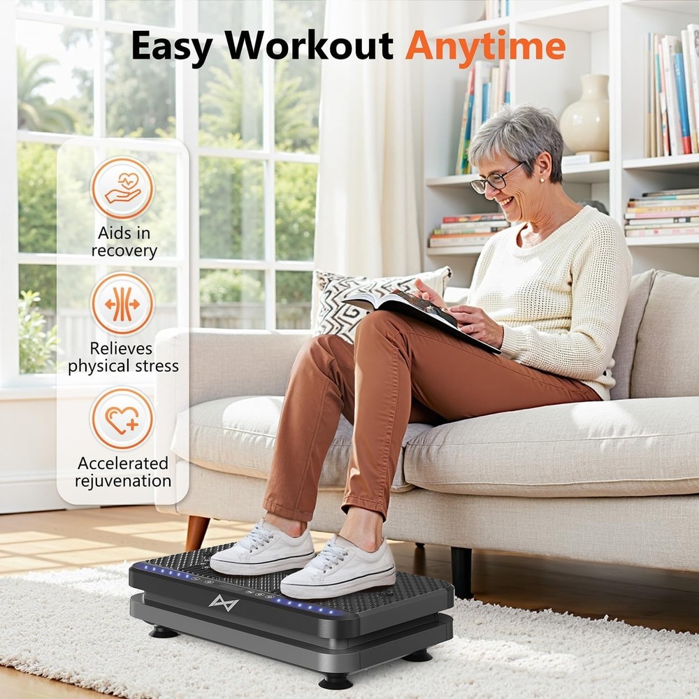 High-Performance Vibration Exercise Platform with Resistance Bands & LED Display