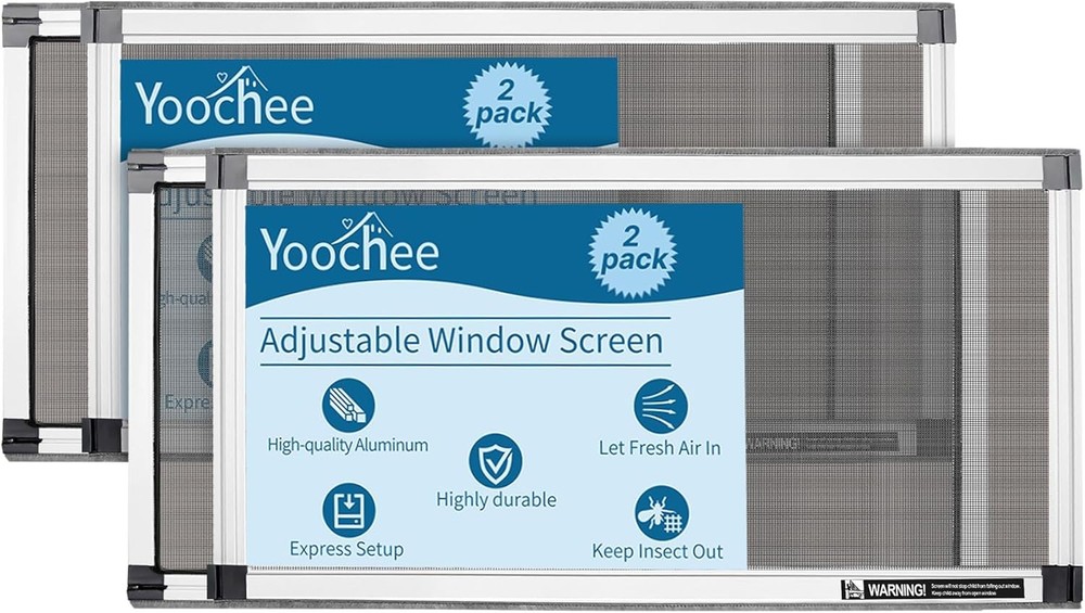 Expandable Window Screen 2 Pack Adjustable Window Screen 15" H x 21" 40" W