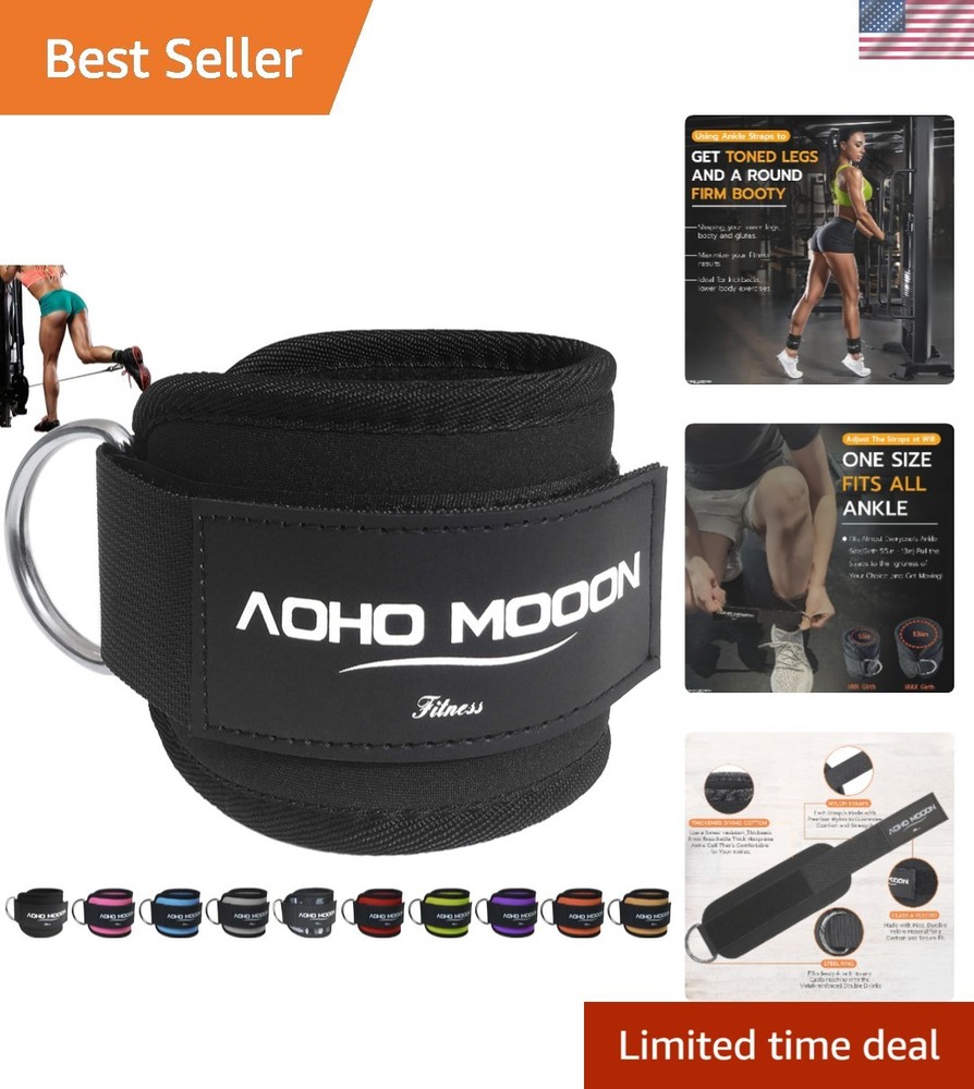 Nylon Ankle Straps with Neoprene Padding for Cable Machine Exercises