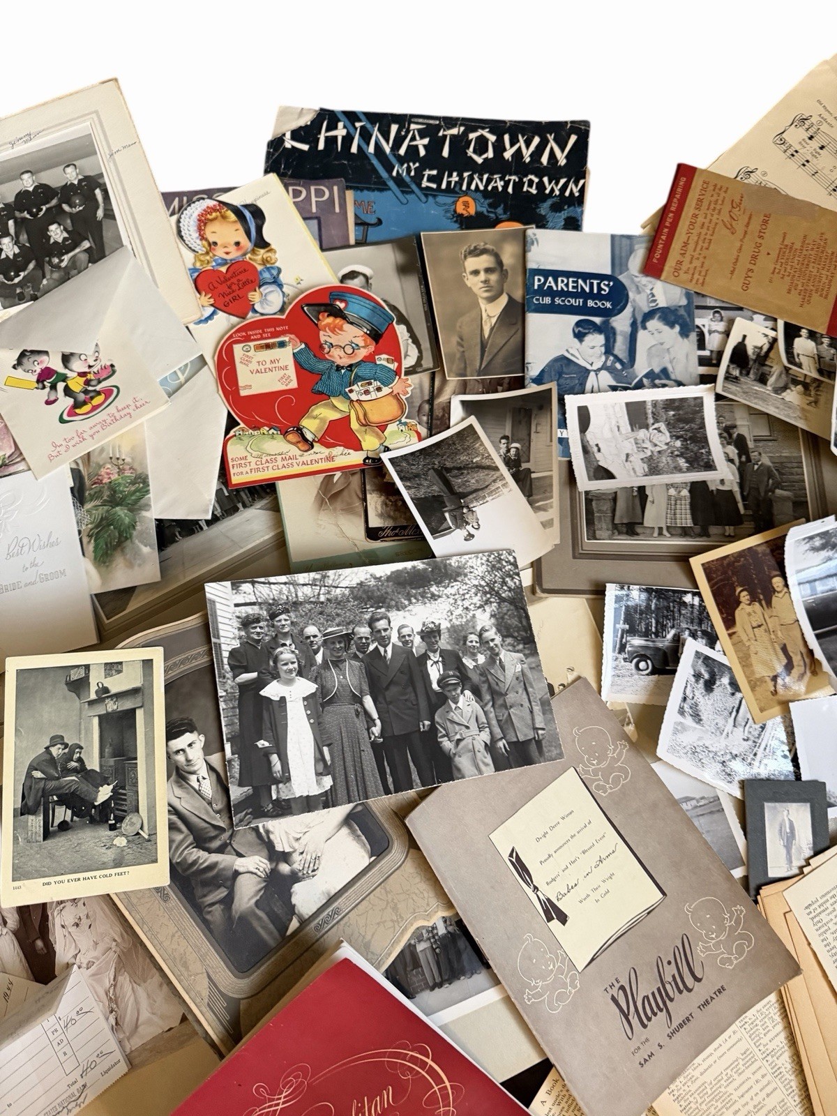 HUGE antique Ephemera Lot Junk Journal Supplies Vintage Paper 7+ Lbs Photo Album