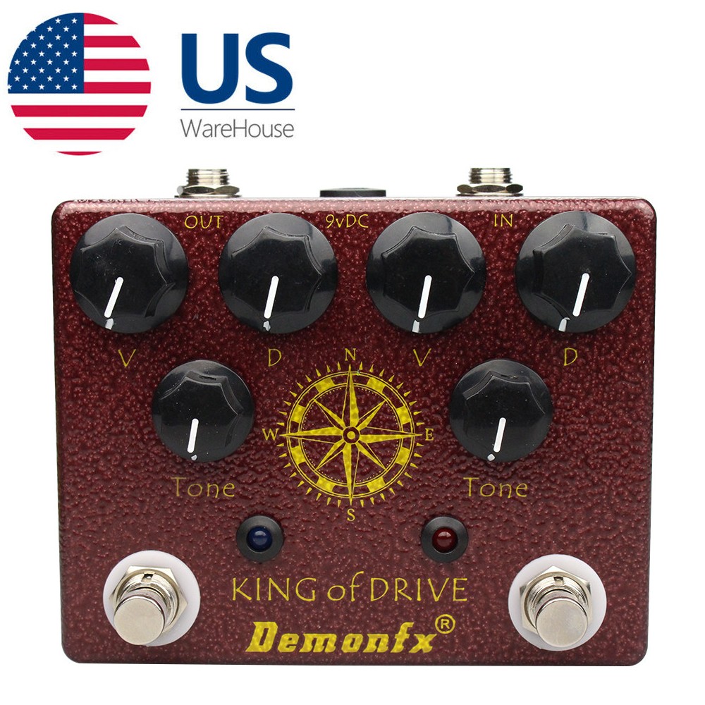 Demonfx King Overdrive  Guitar King Distortion Effect Pedal 4position DIP switch