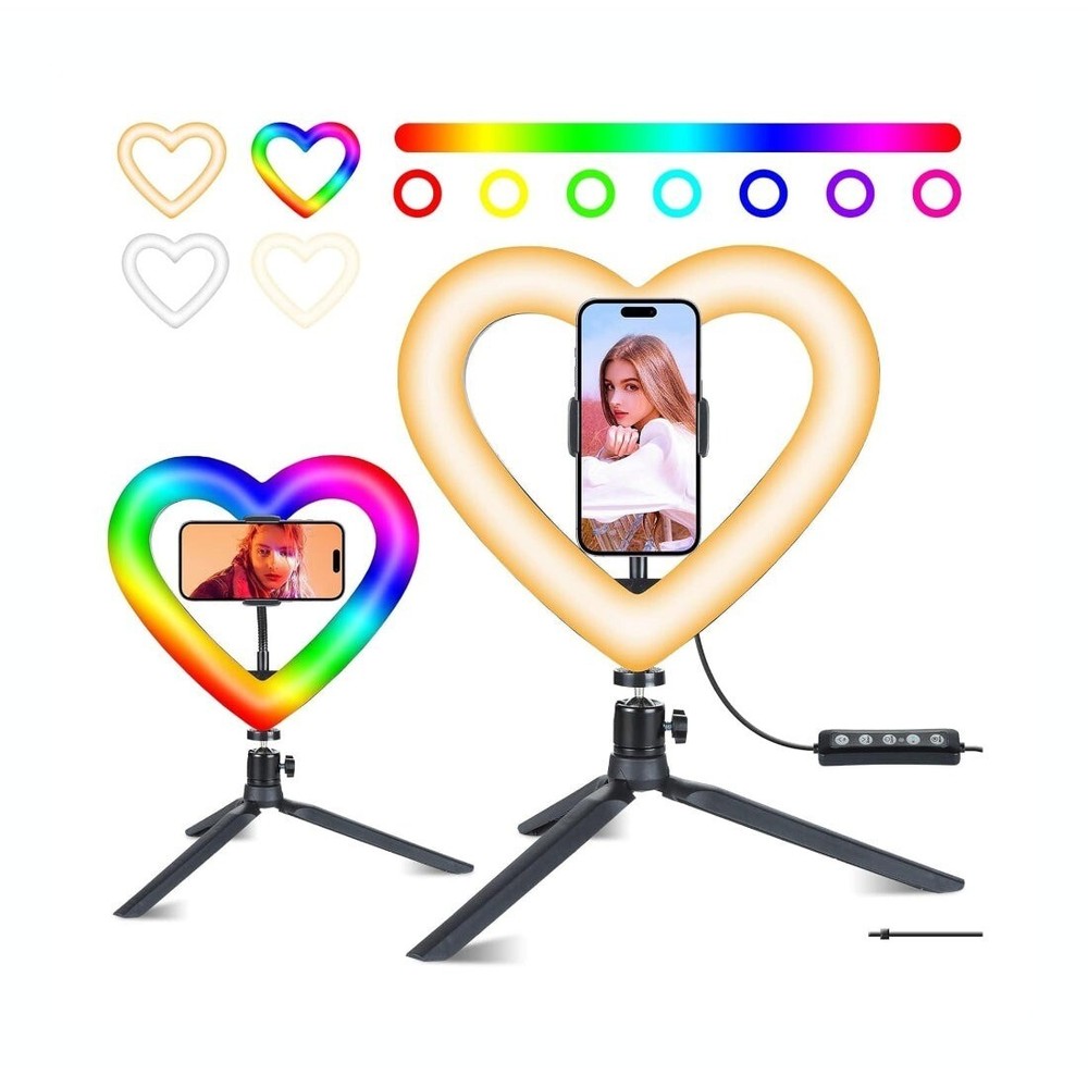 Ring Light LED Multi-Color Heart Shape