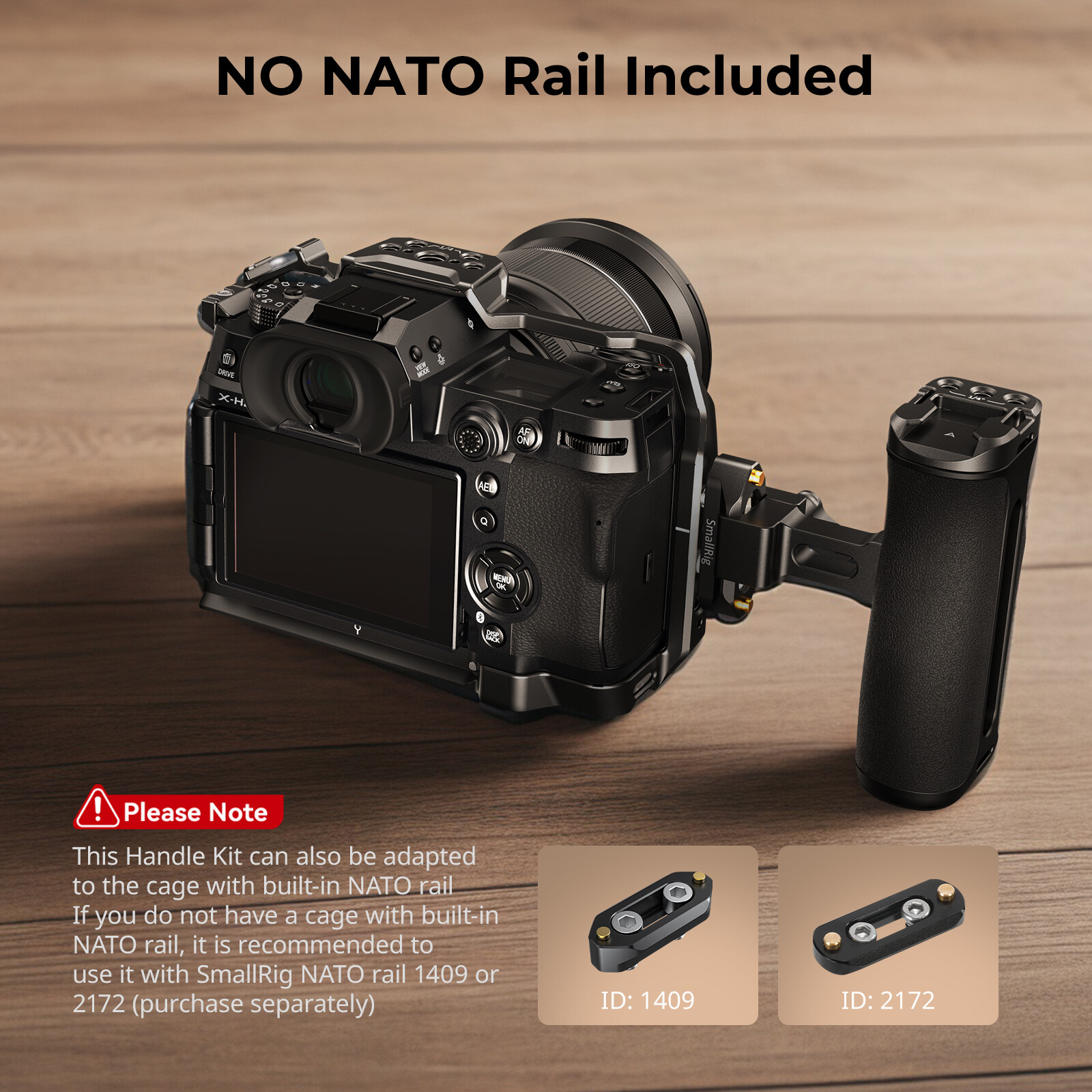 SmallRig Mini NATO Side Handle for Camera Cage,Universal Ergonomic Side Handgrip
