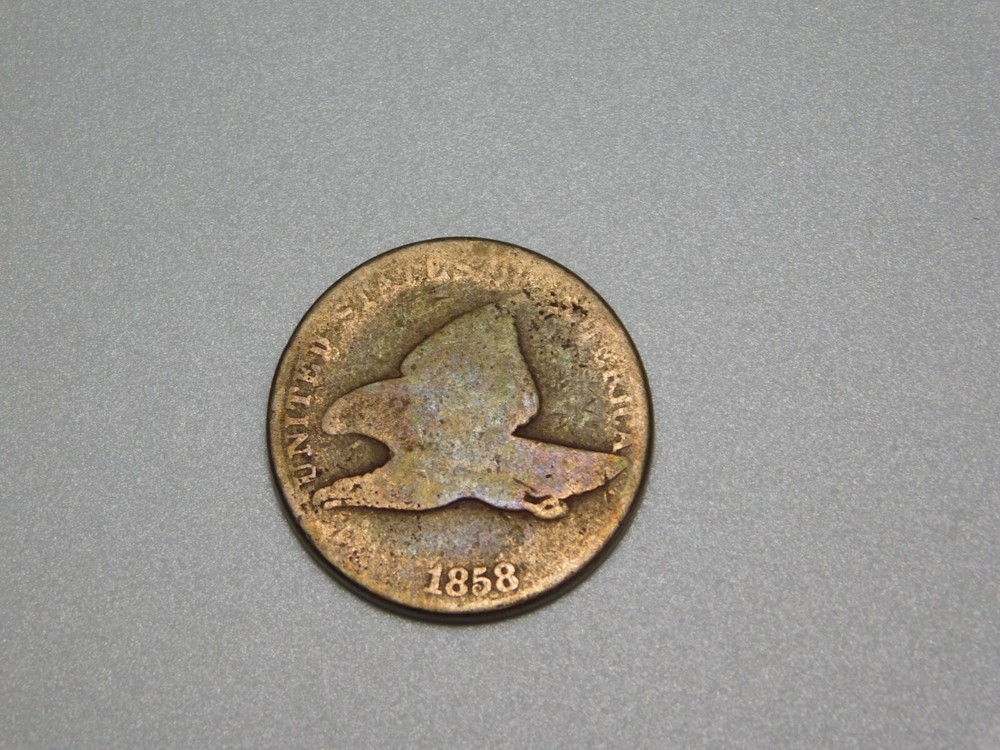 OLD  US COIN 1858 FLYING EAGLE ONE CENT