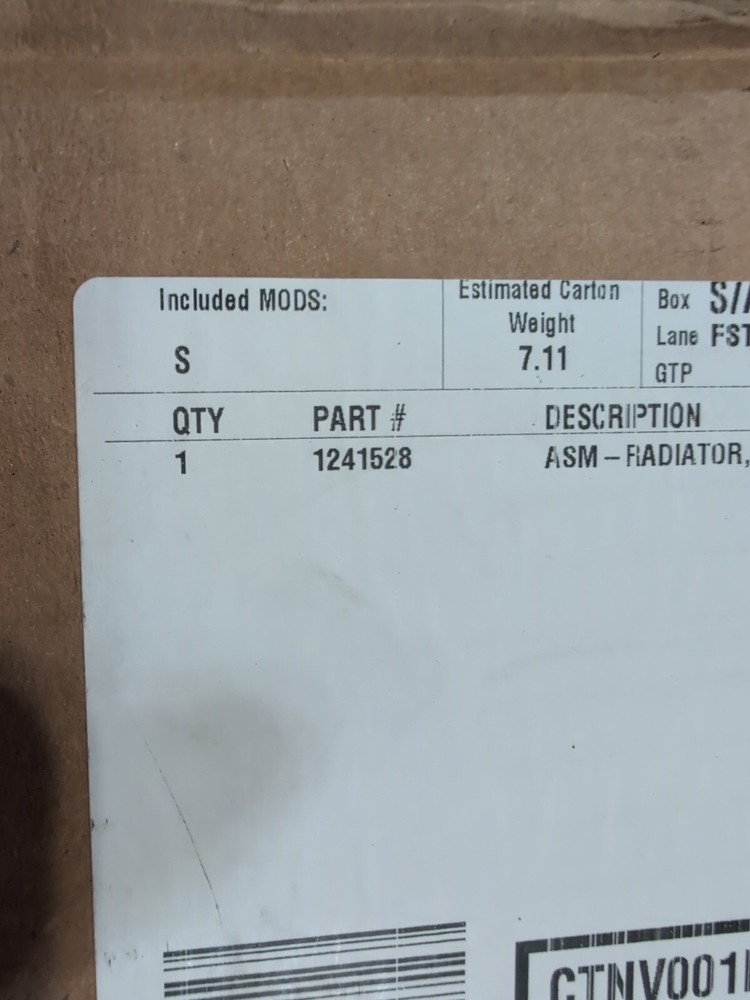 ASM-RADIATOR,CORE,LT, Part 1241528