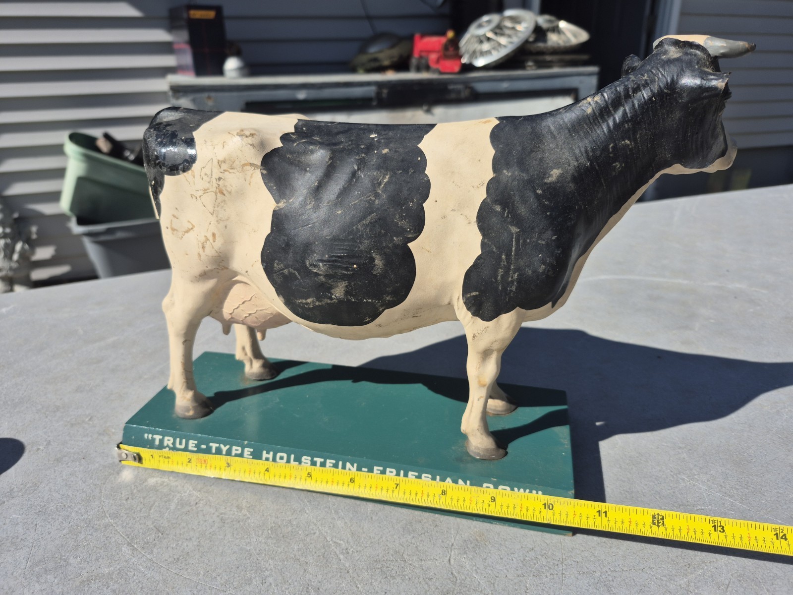Vtg 1950s True Type Holstein Friesian Large Cow Brattleboro VT Store Display