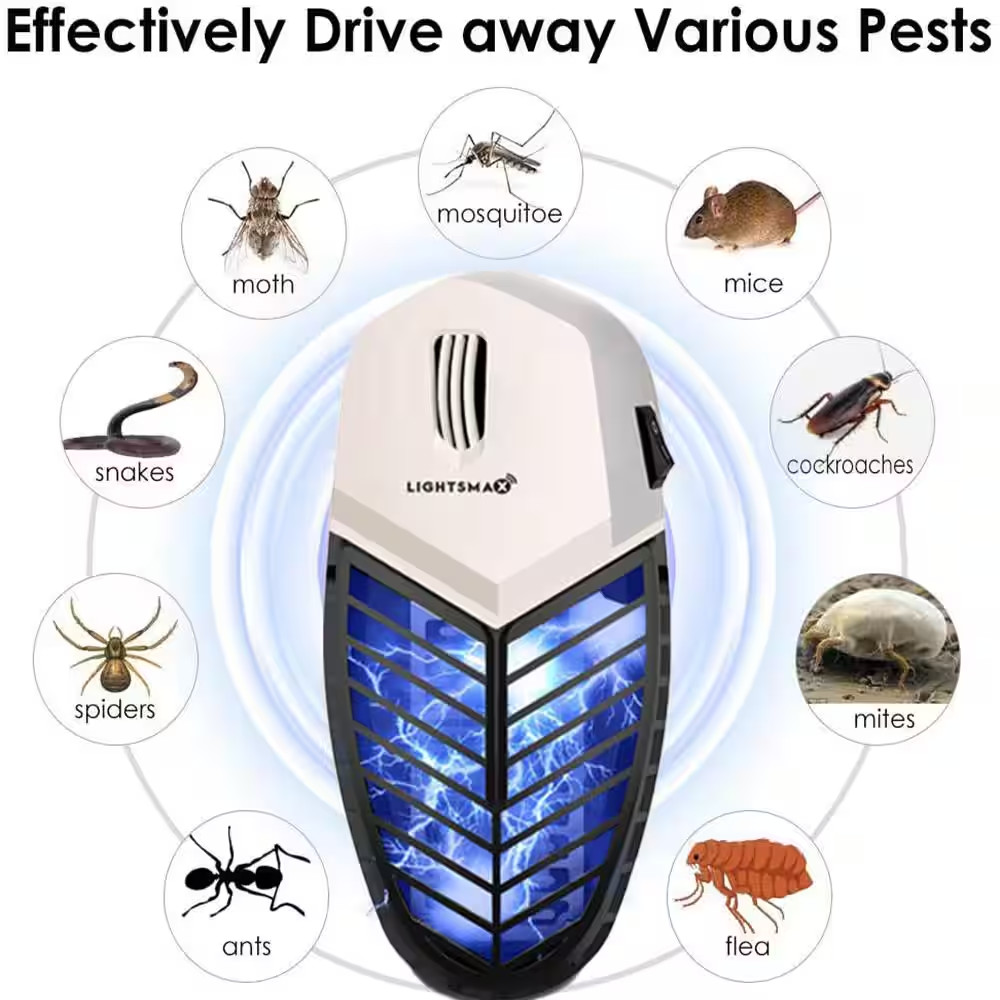 Ultrasonic Pest Repeller Mosquito Flying Insect Bug Zapper Killer