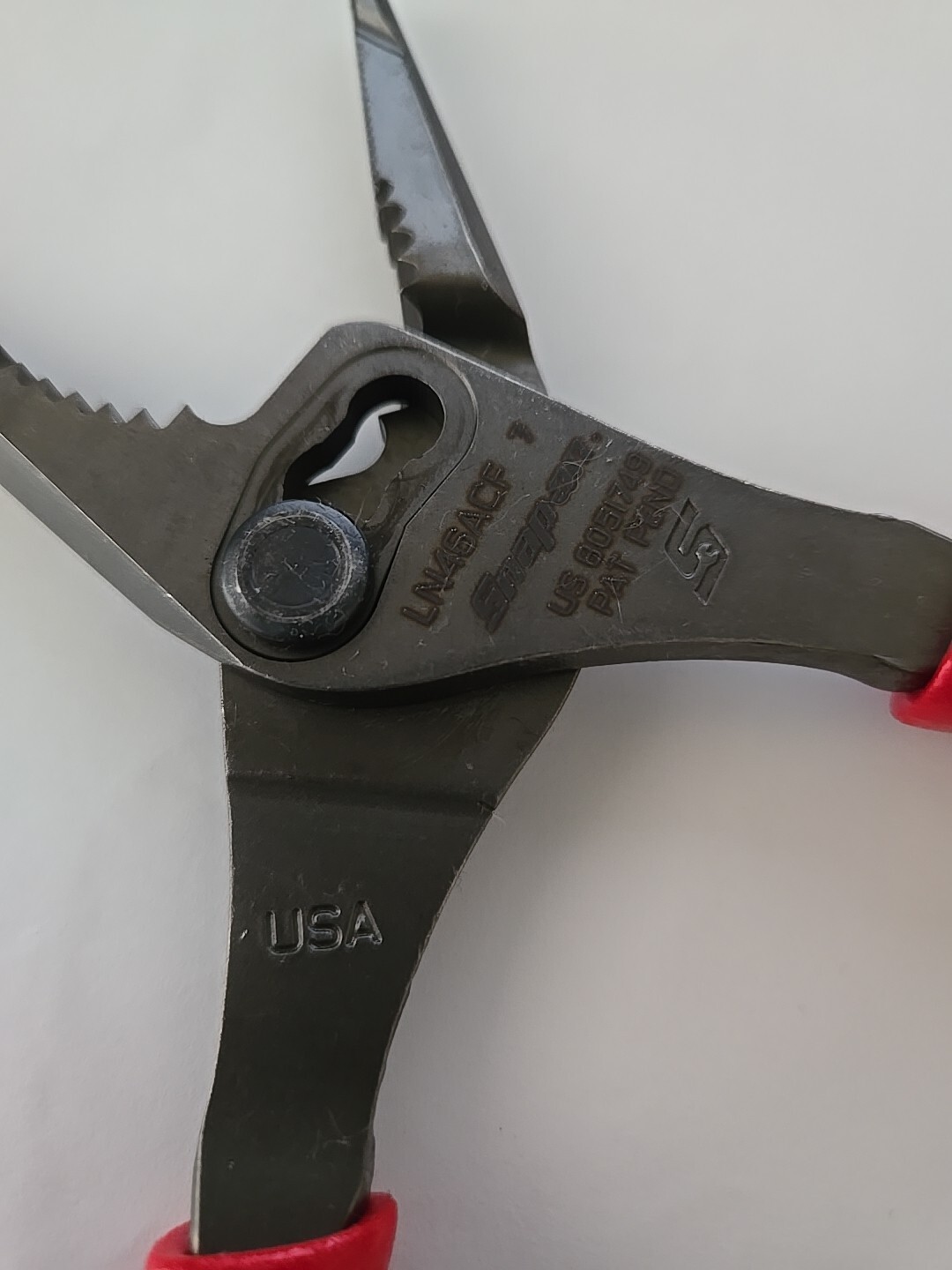 Snap On Tools 7" Long Nose Pliers 3 Slip Joint Talon Grip 57% More Power GREEN!!