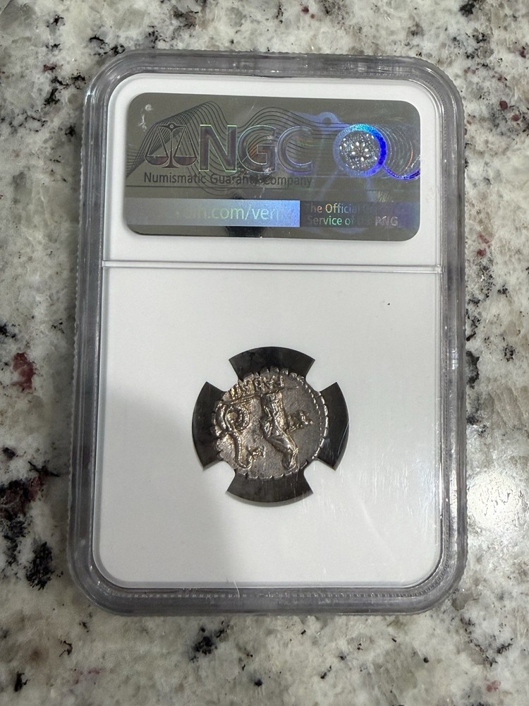 L Rosc Fabatus AR Denarius Serrated NGC Ch AU 5/5 5/5 64/59 BC