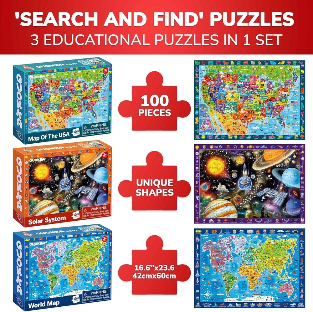 Educational World Map Space Puzzle Set