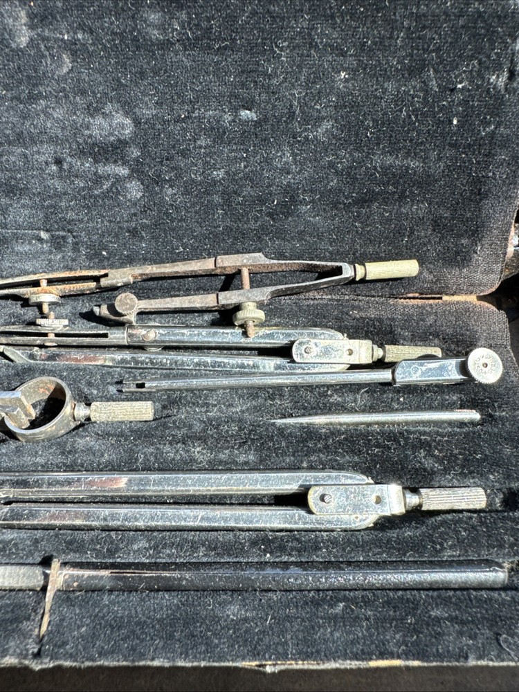 Vintage Set Of Soviet Drawing Instruments Drafting Tools