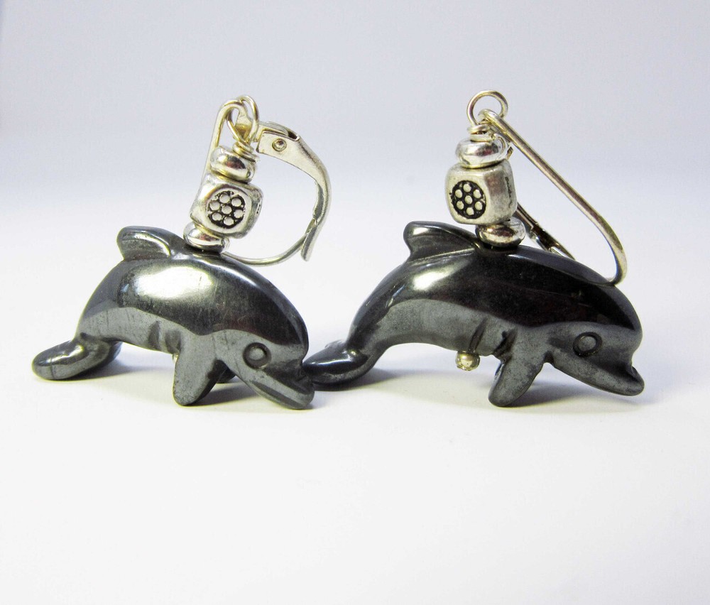 DOLPHIN Hematite Earrings