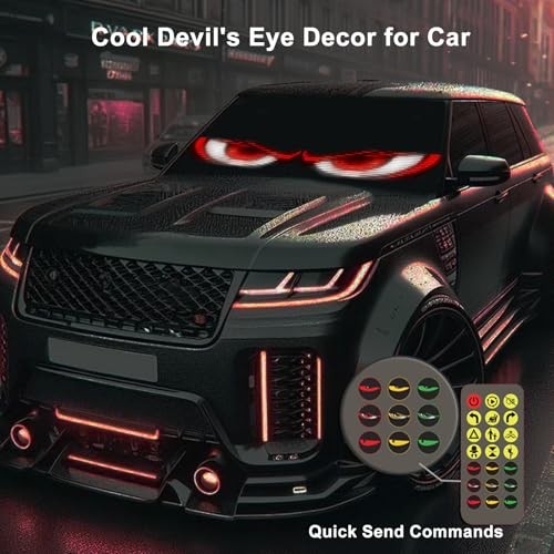 LED Sign for Car 2PCS - 23''x5'' Devil's Eyes Light for