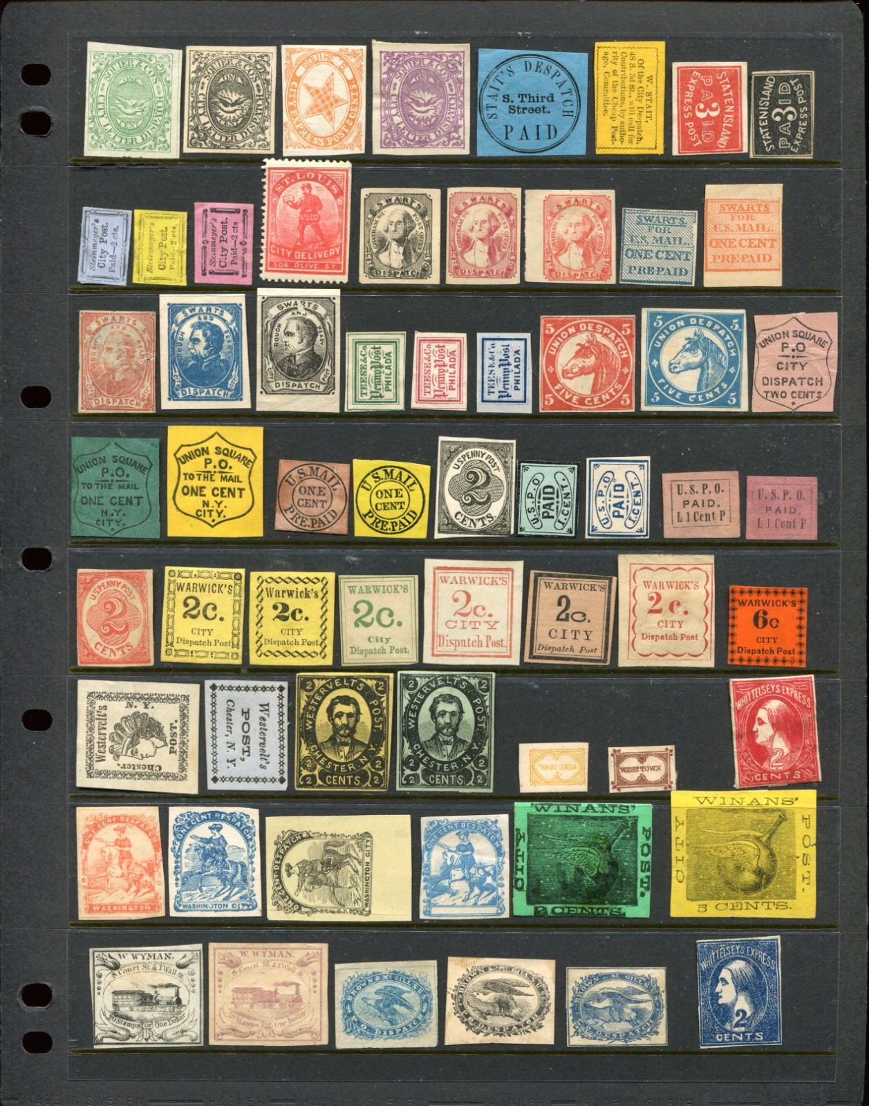 Lot of 62 Local Stamps Bogus & Forgery & Reprint & More BX6912