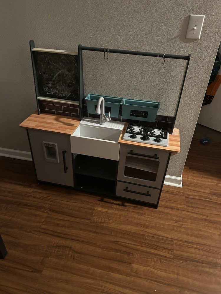 Kids Play Kitchen Set With Chalkboard