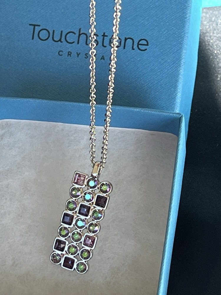 Touchstone Crystal Swarovski Morse Code Pendant NWT $79 Retail