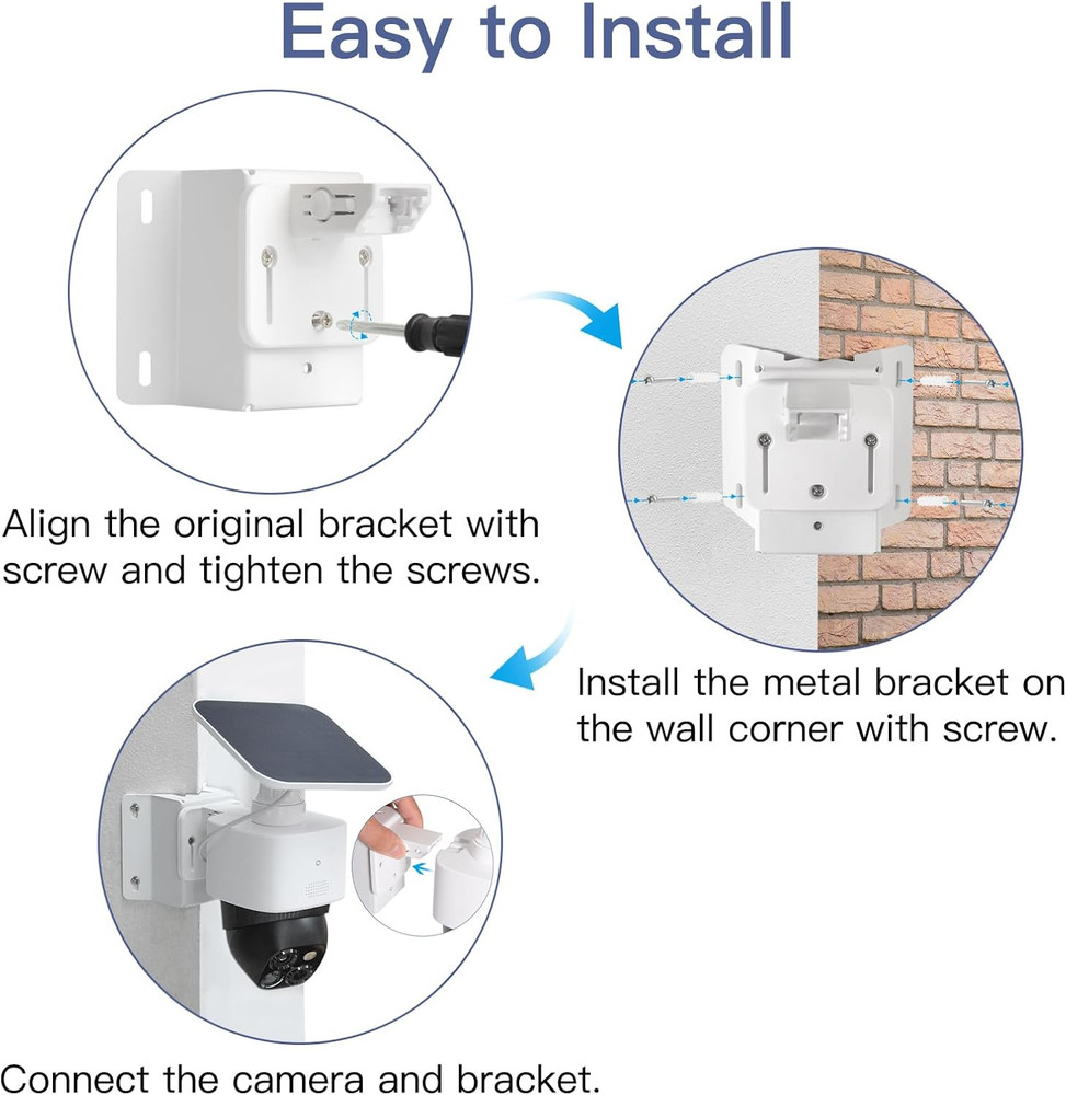 Wall Mount Bracket for Eufy Security Solocam S340/E30/E42, Rust-Proof Metal Corn