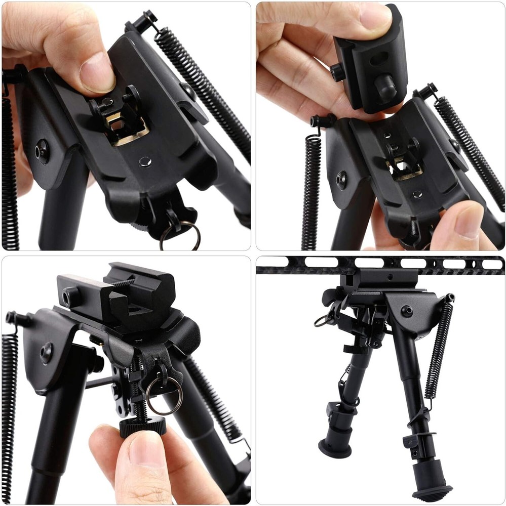 6-9" Adjustable Spring Return Bipod Adapter 20mm Picatinny Rail Mount Adapter