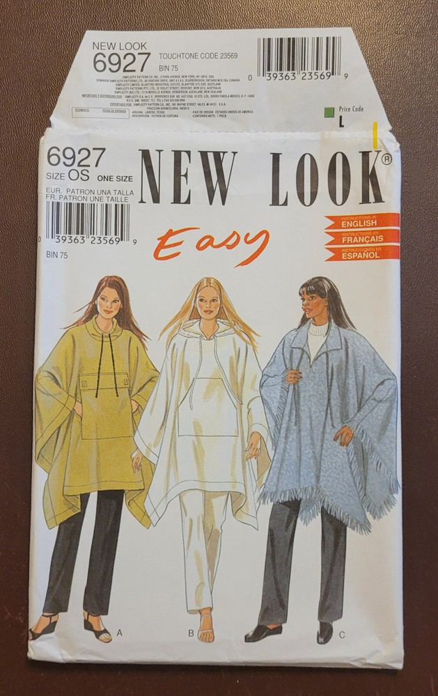 NL-6927 Poncho Sewing Pattern New Look  One-Size  Uncut