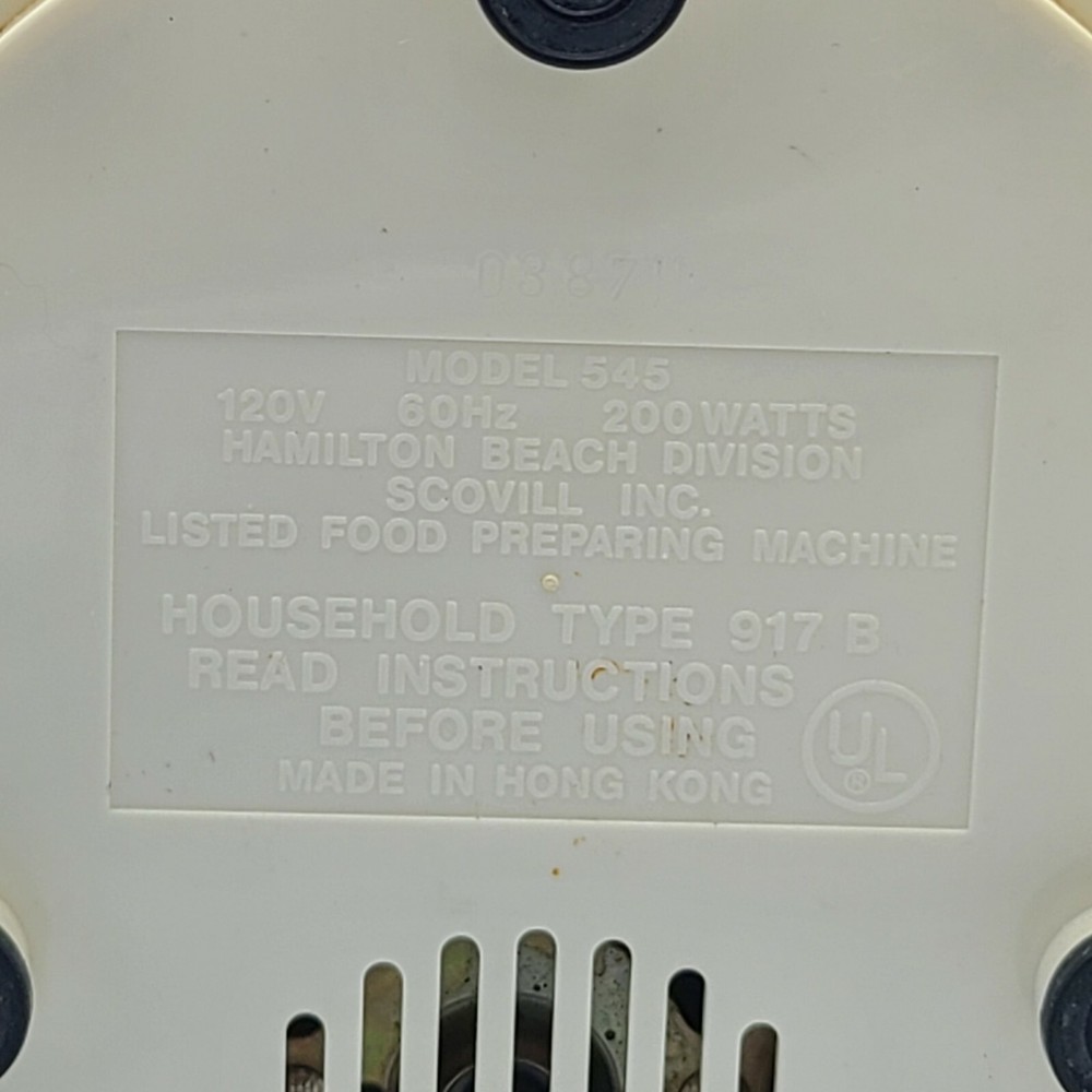 Hamilton Beach Emmie 545 Food Processor Replacement Part MOTOR/BASE TESTED