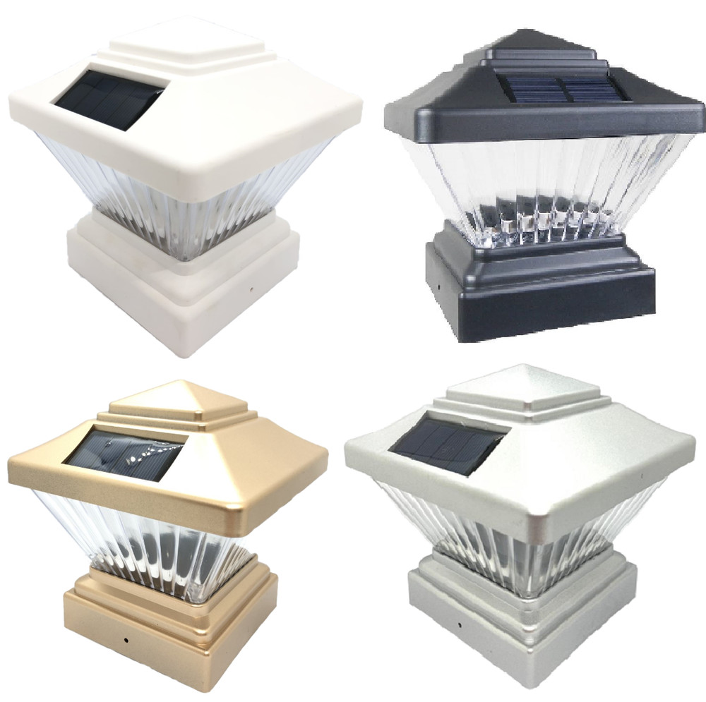 18 Black / White / Copper / Silver 4 x 4 Solar Post Deck Cap LED Light Vinyl