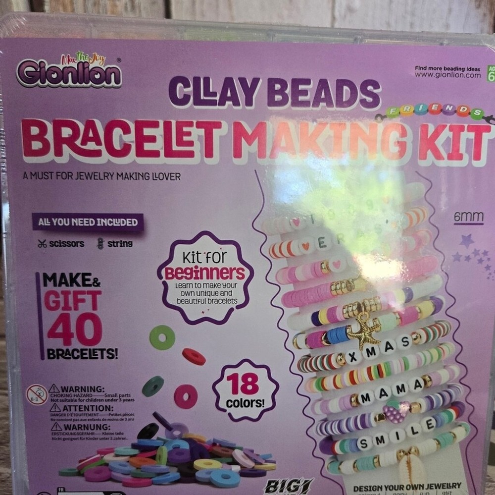 Clay bead bracelet making kit