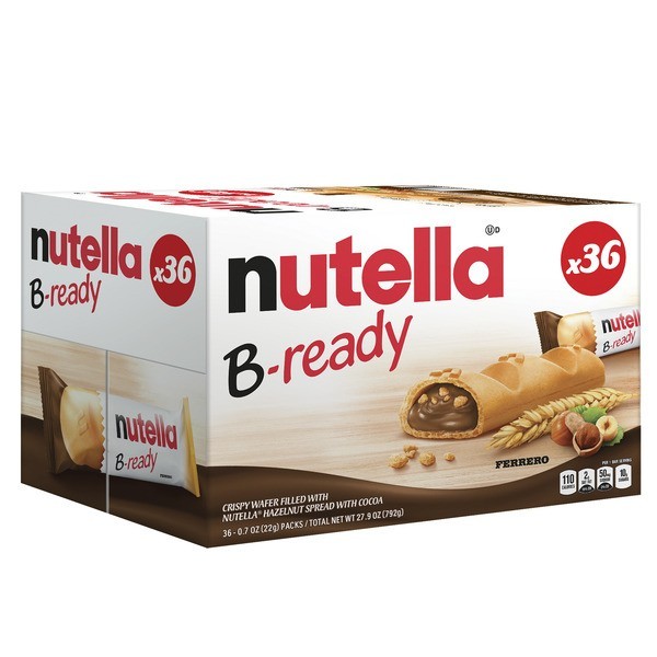 Nutella 36 Snack Bars, Hazelnut Spread With Cocoa, Individually Wrapped