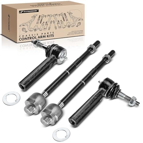 Set of 4, Front Inner Outer Tie Rod End Kit, Compatible with Chevy & GMC &