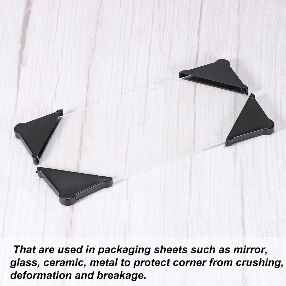 PP Corner Protector Triangle 37x5mm for Ceramic, Glass, Metal Sheets Black 30pcs