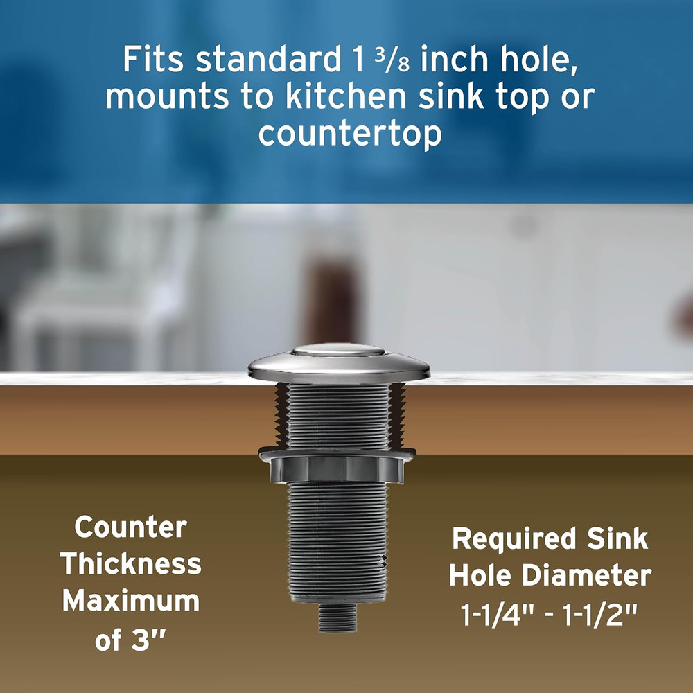 Garbage Disposal Air Switch Kit, Dual Outlet Sink Top Switch Button for All Foo