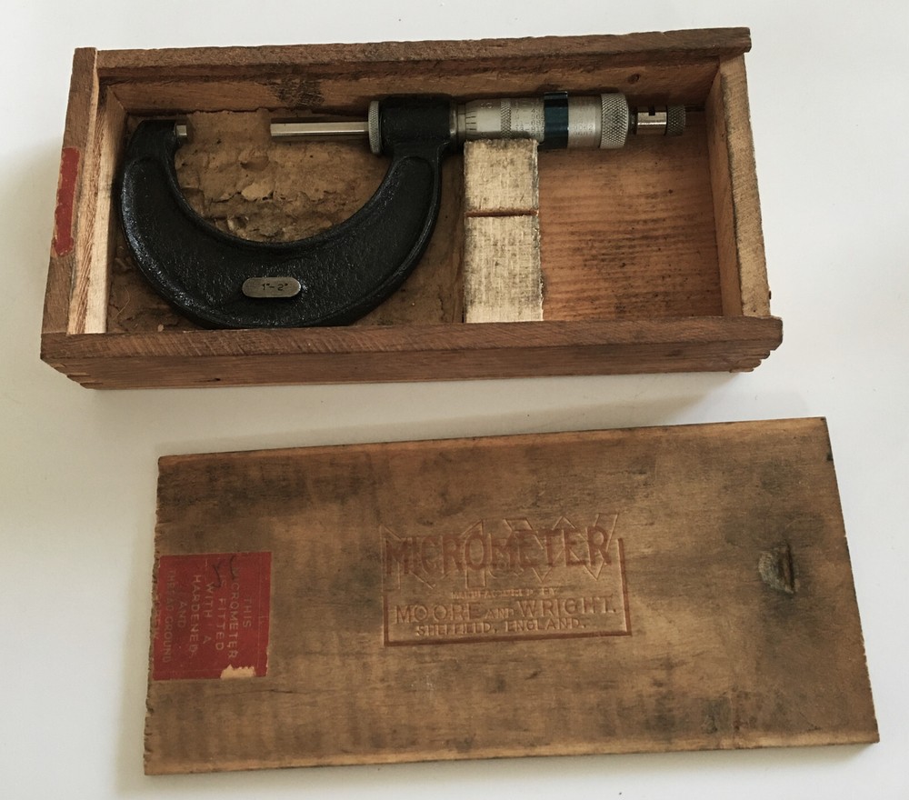 Vintage Boxed, ‘Moore & Wright’ Micrometer No. 966