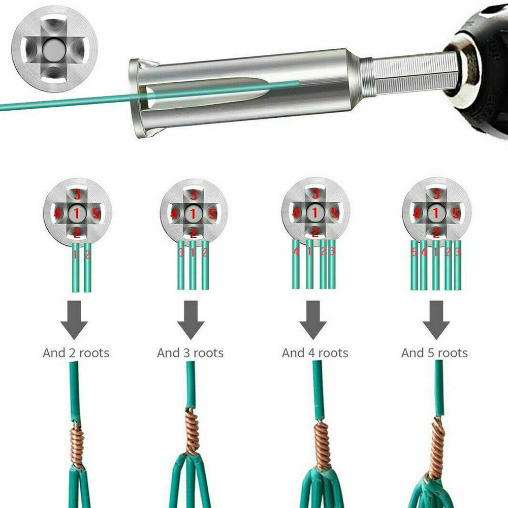 Cable Connector Wire Twisting Tools Stripper Twist Power Drill Driver Tool