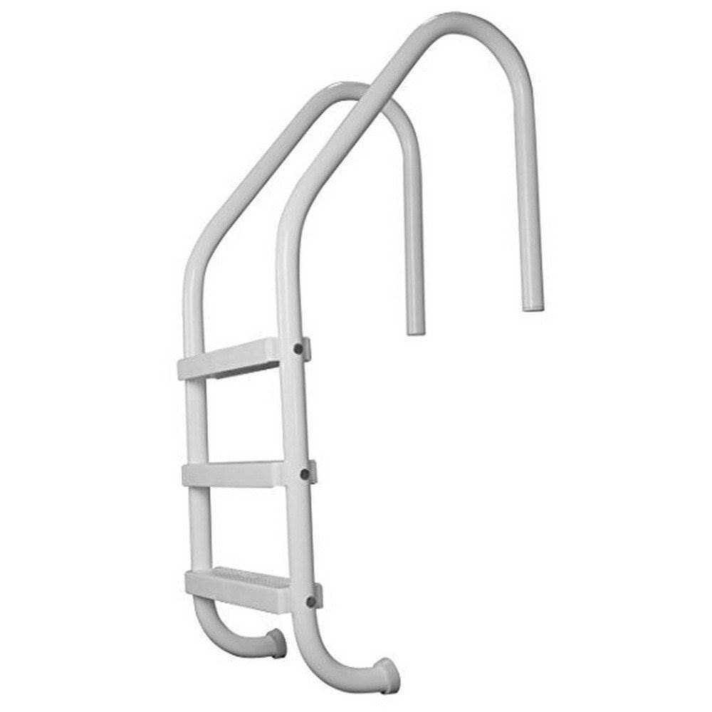 Saftron 3 Step Polymer Finish Inground Pool Ladder & Anchor Sockets (2 Pack)