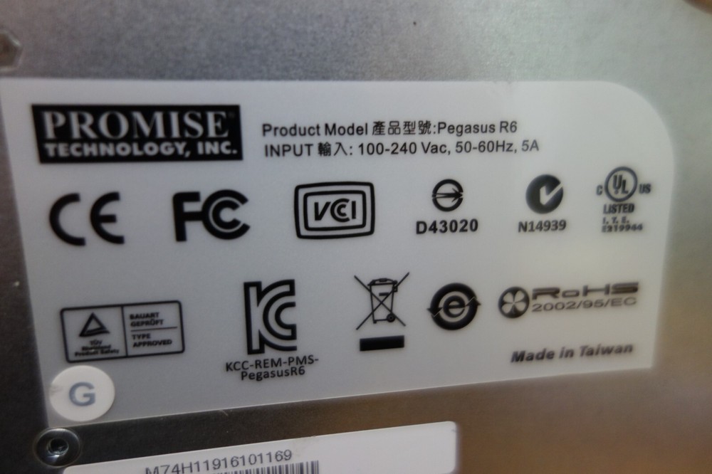 Promise Technology Pegasus R6 Thunderbolt Storage Array [No HDD/Power cord]
