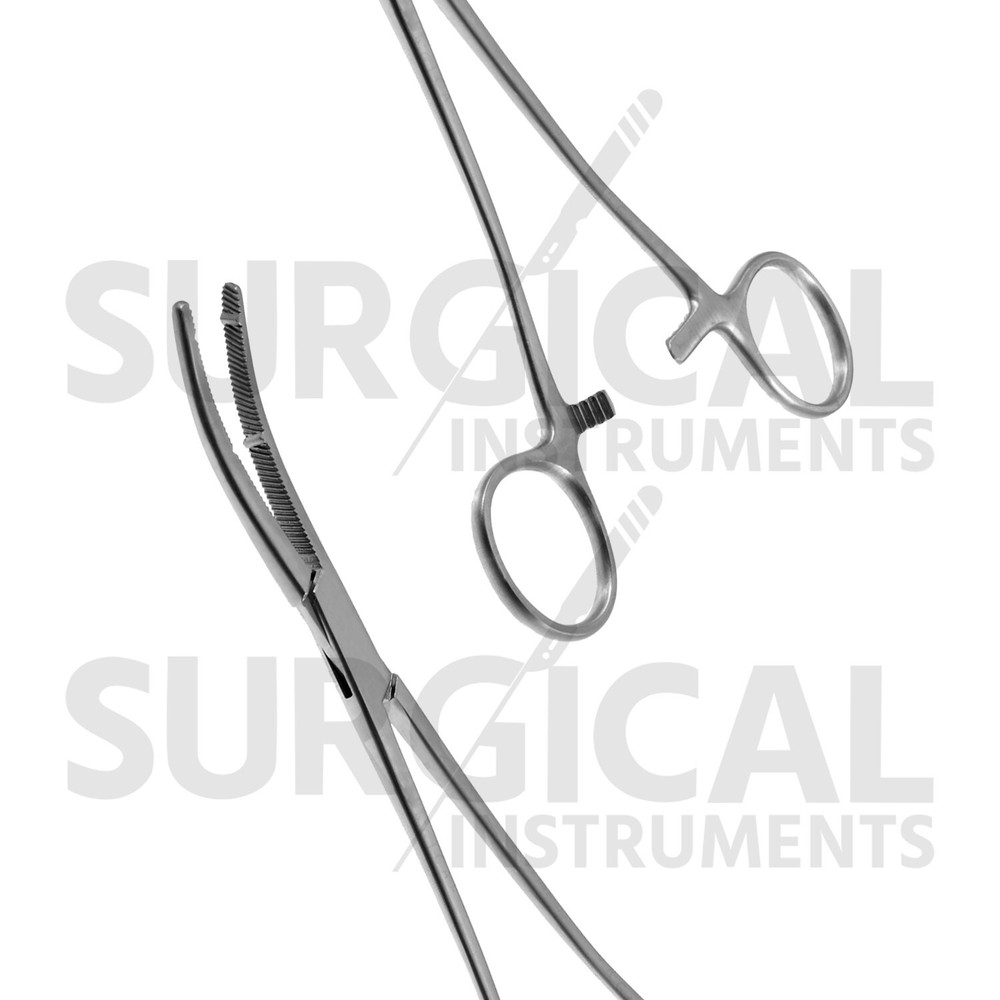 Heaney Forceps 9" Extra Heavy Pattern, Double Tooth, Curved German Grade
