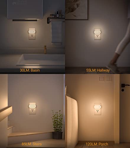 Plug-in Night Light with Motion Sensor, 1-120 LM Stepless Warm White