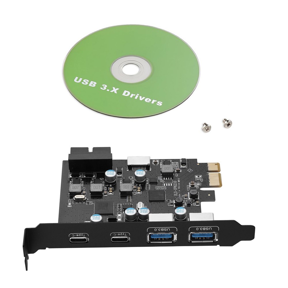 4-Port USB 3.0 PCIe 3.0/2.0 Expansion Card 2xUSB-C 2xUSB-A For Win/Mac/Linux