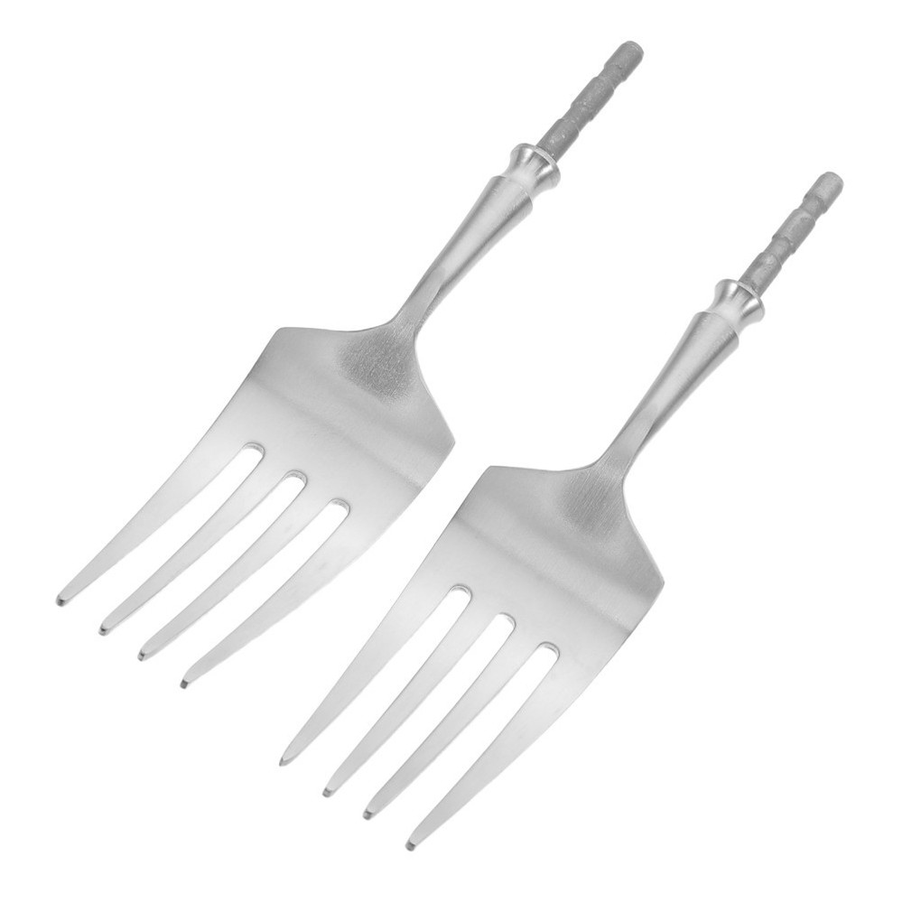 2 Pcs Replacement Heads for Cutlery Forks and Spoons Component Flatware