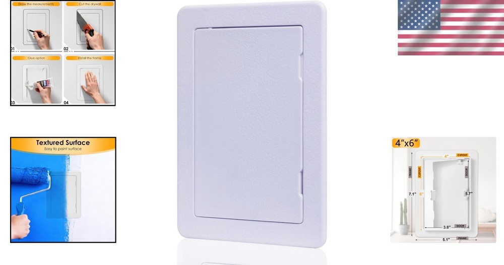Self-Contained 4 X 6 Inch Hinged Access Door - Durable Polystyrene Design