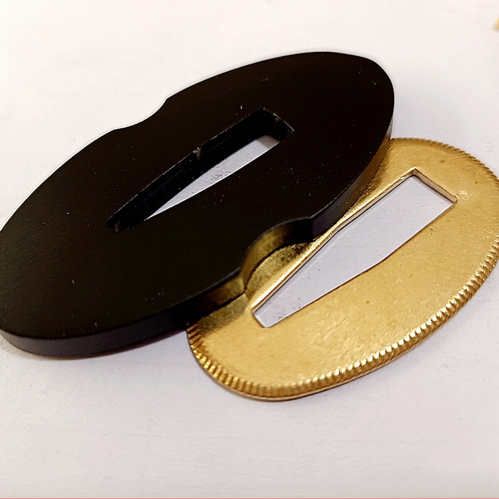 Small Nice Black iron Tsuba Guard +2 Brass Seppa