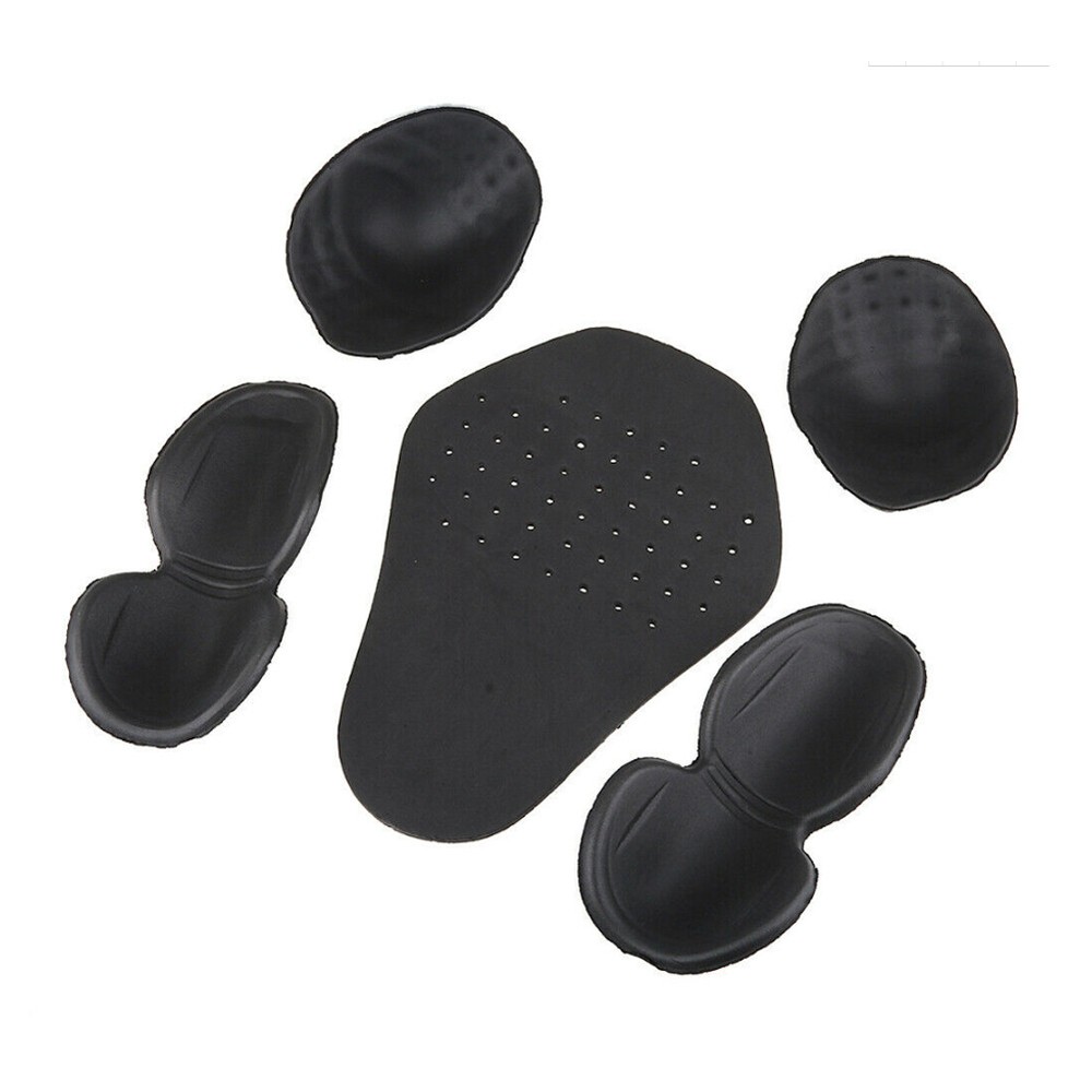 Motorcycle Jacket Lining Protectors Pad Shoulder Elbow Back Armor Black 5PCS