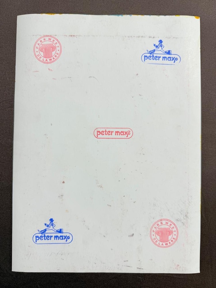 Peter Max Drawing (handmade) Antique paper, signed and sealed