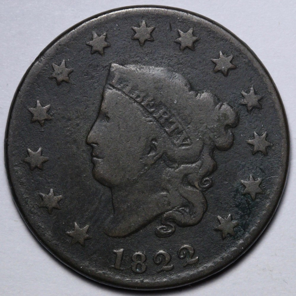 1822 Coronet Head Large Cent FINE E113 STANM