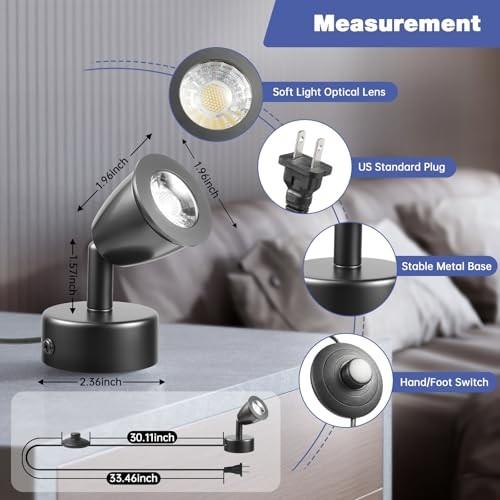 LED Spot Lights Indoor with Timer and Remote Stepless Adjustable Color