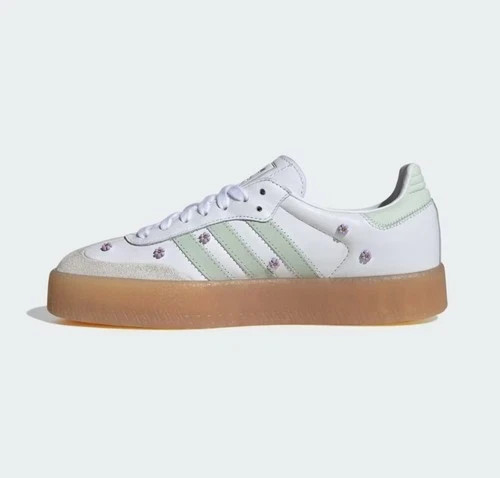 Adidas Women's Sambae Floral White/Linen Green JS3954