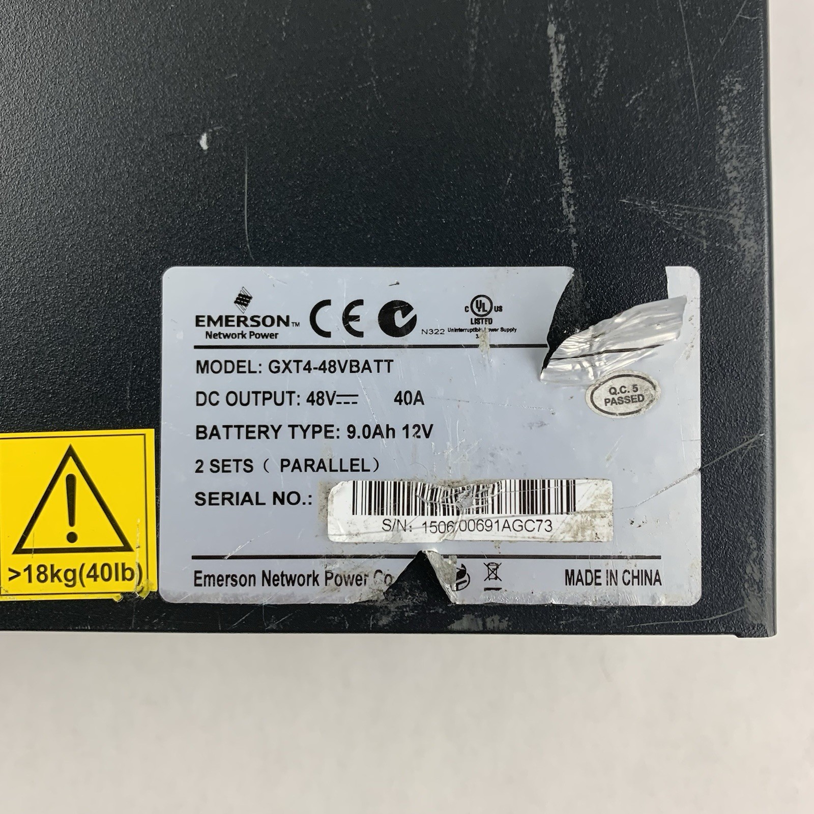 Emerson Liebert GXT4-48VBATT Battery Cabinet AC Power Backup No Batteries