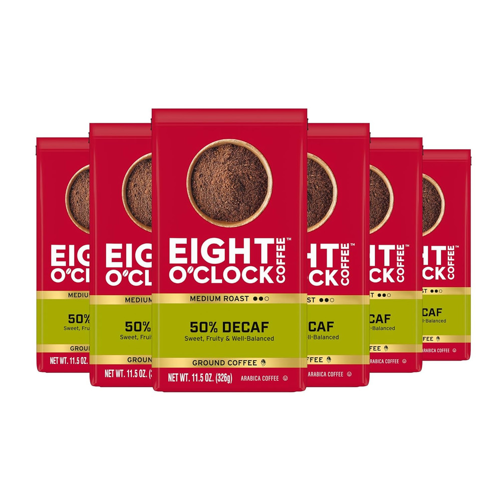 50% Decaf, Medium Roast Ground Half-Caf Coffee, 100% Arabica, Kosher Certified,