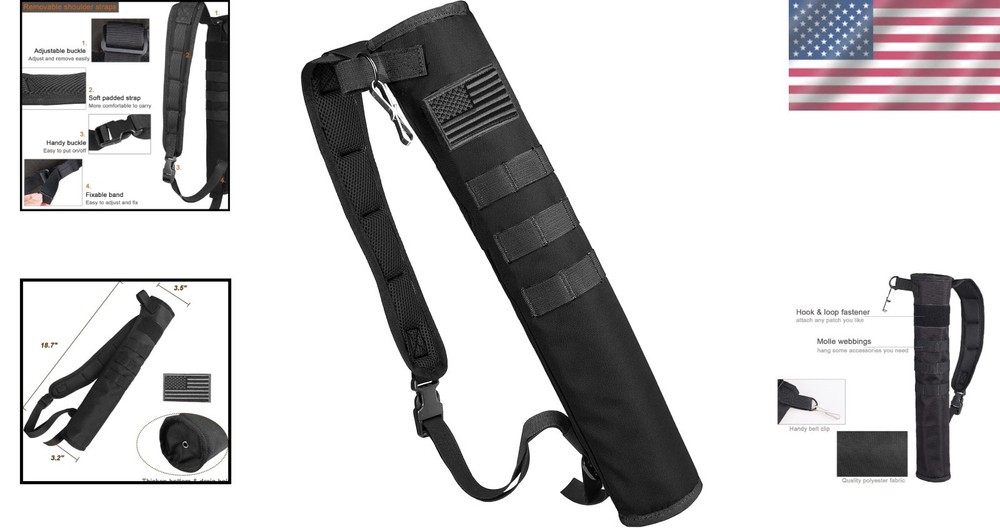 Foldable Lightweight Archery Quiver with Adjustable Strap for Back or Hip Carry