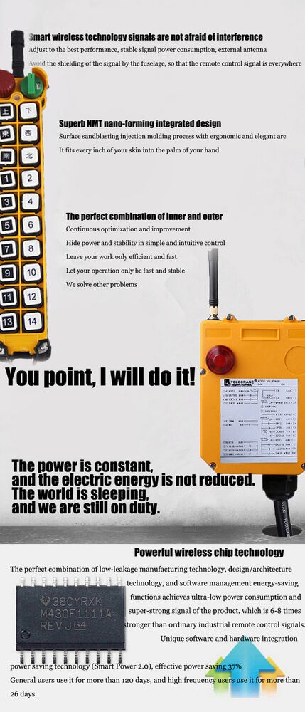 Industrial Crane Remote Control - Wireless 20-Button Radio (Single/Double)