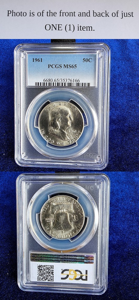 1961 Franklin Half Dollar PCGS MS65